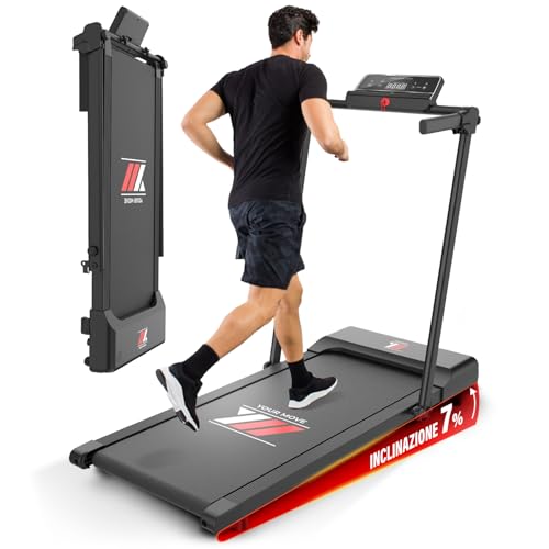 YM Tapis Roulant Elettrico Salvaspazio 12 km/h, Tappeto Corsa MAXI 42cm, MARCHIO...