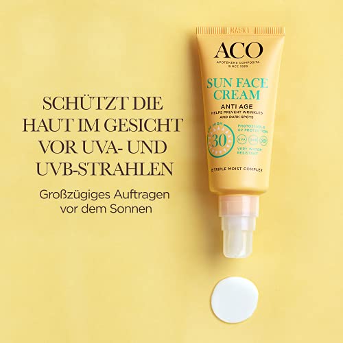 ACO Sun Face Cream Anti Age LSF 30 Mattierende Sonnenschutz Creme für