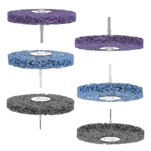 WIYETY 6 Stück 100mm CSD Scheibe: CBS Schleifscheibe, Reinigungsscheibe, Schleifscheiben für Winkelschleifer, Grobreinigungsscheibe für Rostentfernung und Lackentfernung(Lila Blau Schwarz)