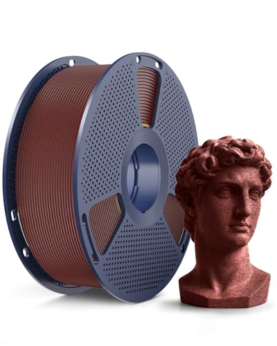 SUNLU Marble PLA Filament 1.75mm, Realistic Stone Veining & Matte Finish, 3D Printer Filament PLA Marble Texture, Ideal for Architectural Models and Decor, 1kg Spool, Brick Red