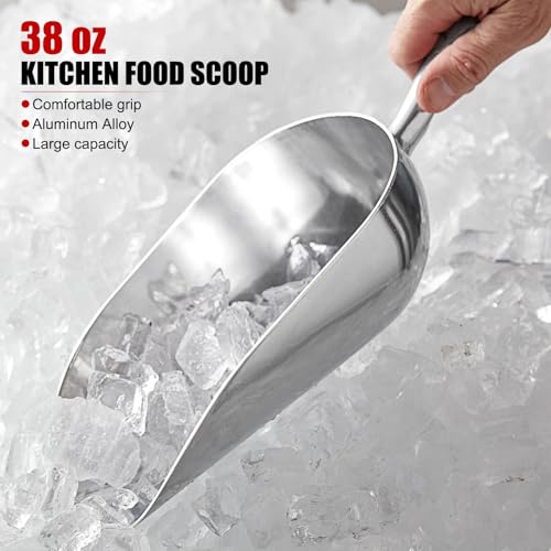 EVTSCAN Aluminum Alloy Ice Scoop 38oz, Small Metal Food Candy Scoop for Kitchen Bar Party Wedding by EVTSCAN - Image 2