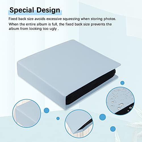 192 Pockets Photo Album for Fujifilm Instax Wide 300, Polaroid OneStep/Polaroid POP/Polaroid Originals 600/Polaroid SX70 Camera 3.5x4.5 Inch Photo,i-Type Film Album (Blue)