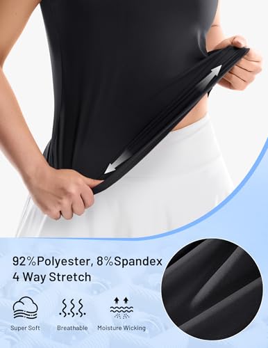 Image of MIER Womens Sleeveless Golf Shirts - Quarter Zip UPF 50+ Collared Polo Tank Tops, Quick Dry Zip Up Tennis Sports Active Tee