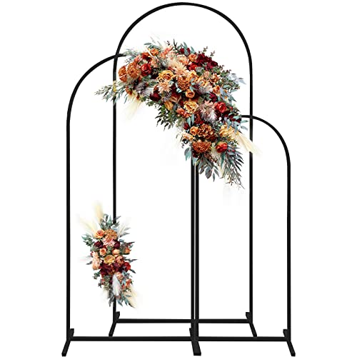 Metal Wedding Arch Backdrop Stand,3-Piece Arch Backdrop Stand For Wedding Ceremony Bridal Party Birthday Party Balloon Arch Decoration(Black) #TOP21