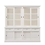 Neu & Originalverpackt Buffetschrank Schrank 220 cm weiß Kiefer Massivholz Vitrine Vitrinenschrank