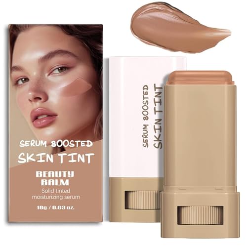 Foundation Stick, Beauty Balm Serum Boosted Skin Tint, Tinted Moisturizer, Skin Tint for Black Women, Contour Stick for Face Makeup, Buildable Foundation, Natural Finish, All-Day Wear (# 06)