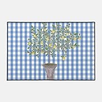 Algopix Similar Product 11 - Hand Painted Blue Lemon Tree Doormat
