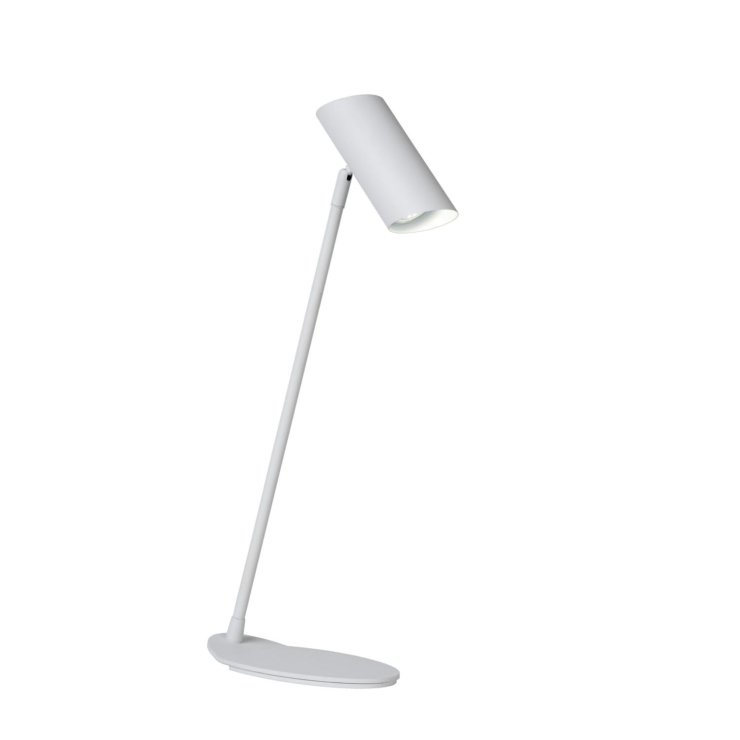 Licht-Erlebnisse Tischleuchte Metall Weiß Schreibtisch Büro GU10 schwenkbar Modern Lesen Arbeiten H:54 cm Schreibtischlampe Wohnzimmer
