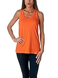 Sofra Women's Loose Fit Tank Top Relaxed Flowy Orange Small