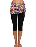 Leoparts Women Skirted Swim Capri High Waisted Skirt Swimming Leggings Rash Guard UV Sport Board Shorts Swimsuit Bottom