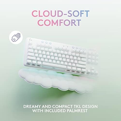 Logitech G715 Wireless Mechanical Gaming Keyboard with LIGHTSYNC RGB, Lightspeed, Linear Switches (GX Red), and Keyboard Palm Rest, PC/Mac Compatible - White Mist - Image 10