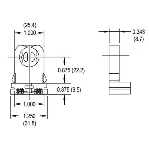 16 Pack - Etlin Daniels Ul Listed Non-Shunted T8 Lamp Holder Socket Tombstone With 12 Inch Wires Attached For Led Fluorescent Tube Replacements Turn-Type Lampholder (16) #TOP4