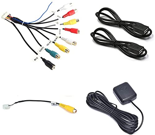 for Android Car Radio Stereo Power Cable RCA Video Audio CAM in Adapter USB Cables GPS Antenna Aftermarket Android Radio Accessory Harness Kit Set 16pin Test Power on Cable - Thumbnail 4
