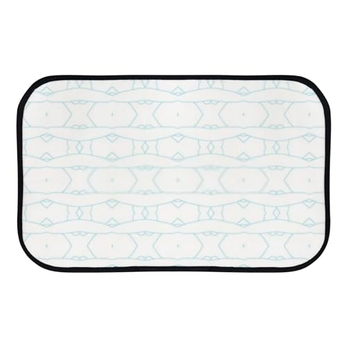Nuansexi Bathroom Rugs Light Blue Pattern Floor Mats Non Slip Bathmat Doormat Tub Mat Coral Velvet Absorbent Entrance Carpet Mats Machine Washable Bedroom Decor