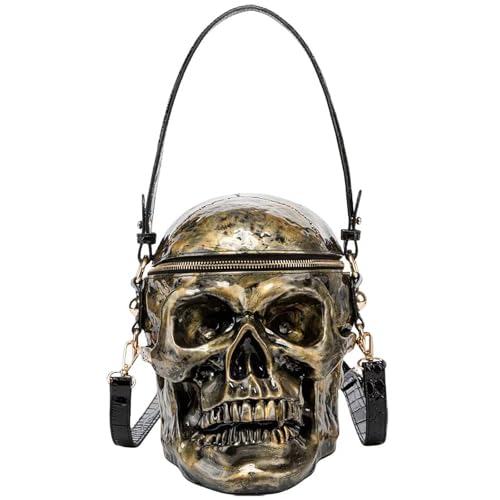 Women Unique Novelty Crossbody Shoulder Bag Handbag Men PVC Weird Horror Halloween Skull Purse