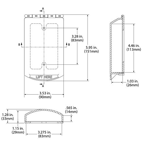 Safety Technology International, Inc. Sti-6519 Single-Gang Hinged Clear Protective Polycarbonate Cover Multipurpose With Mounting Plate #TOP2
