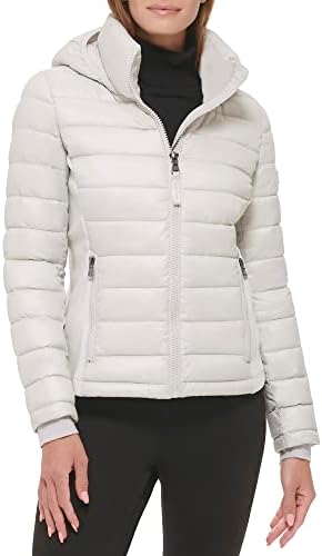 Calvin Klein Women's Water Resistant Casual Lightweight Scuba Side Panels Jacket, Grey OWL, X-Large