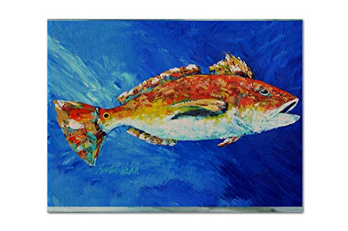 Caroline's Treasures Red Fish MW1212PLMT - Tovaglietta All'americana In Tessuto, Multicolore