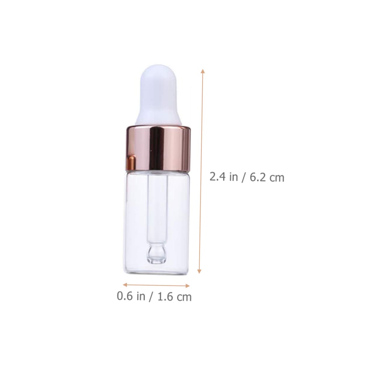 50pcs 5ml Rose Gold Glass Dropper Bottles Leak-proof Empty Glass Containers for Essential Oils Perfumes and Liquids for Travel and Sampling