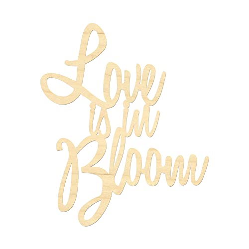 Love Is In Bloom Sign- Bridal Shower Backdrop- Wooden Script