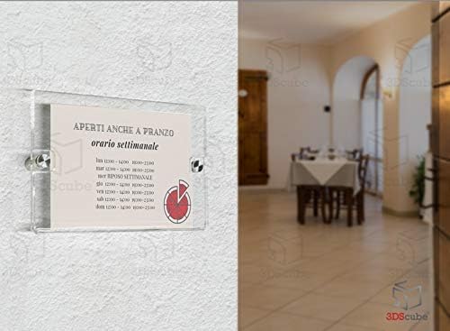 4 Espositori Plexiglass Per Depliant A6 - Porta Avvisi Da Parete Con Distanziali Alluminio - Foto 5