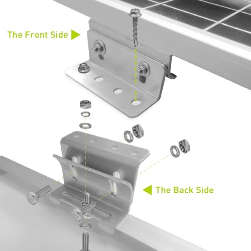 Newpowa Solar Panel Mounting Curved Z Bracket with Nuts and Bolts for RV, Boat, Wall, Off Grid Roof Installation A Set of 4 Silver Aluminum (1 Set) by Newpowa - Used condition - Image 5