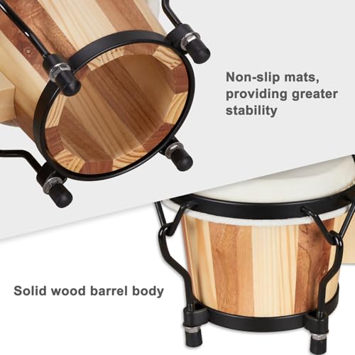 image for MUSICUBE Bongo Drum Set 4” and 5” Bongos for adults kids Beginners