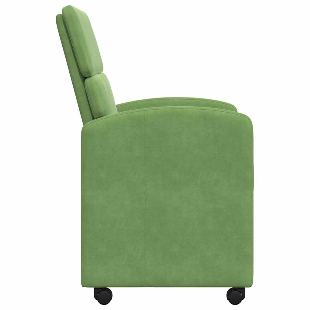 Generisch Set di 2 sedie da pranzo in velluto con ruote, colore verde