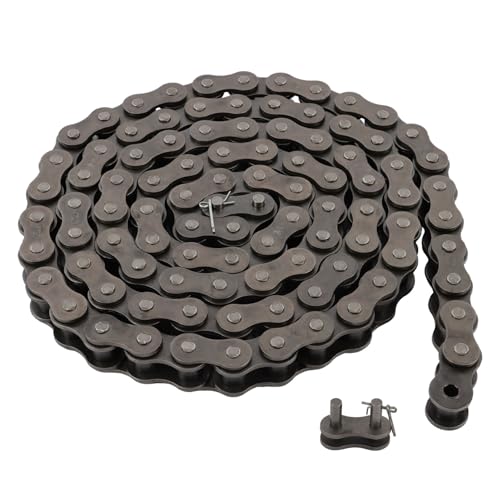 findmall 10 Feet #100 Roller Chain with Connecting Link Premium Steel for Drives and Conveyors