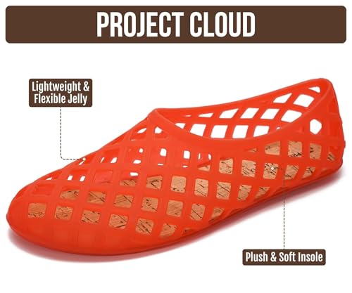 Image of Project Cloud Jelly Shoes Women - Lightweight & Water-Resistant Women's Flats Sandals - Non Slip Womens Shoes - Perfect Summer Jelly Flats for Women 2026 (Jellz)