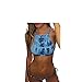 FLYMALL Tie-dye Strappy Bikini Top and Side-tie Bottom Bikini Set (S)
