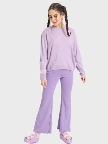 Image of Bewakoof Women's Solid Regular Fit Full Sleeve Round Neck Acrylic Sweater