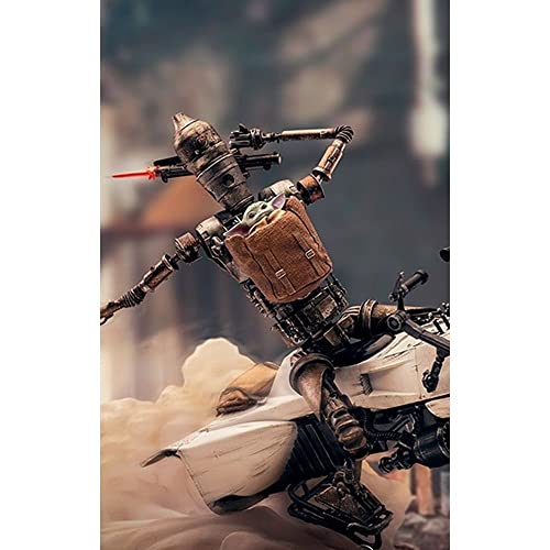 Iron Studios 1:10 IG-11 with Child and Speeder Bike Deluxe BDS Art Scale Statue - The Mandalorian