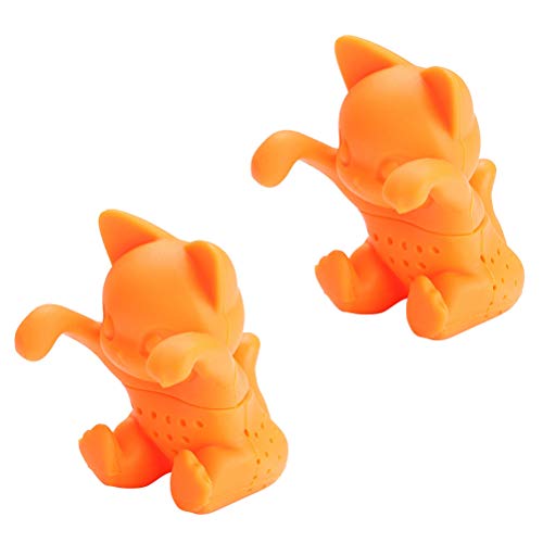 Utensílios de cozinha com 2 peças de infusor de chá de gato de folha solta filtro difusor de chá (la