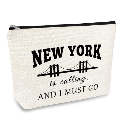 New York Travel Gift Makeup Bag NYC Gift for Girls Women Souvenir Zipper Cosmetic Bag New York City...