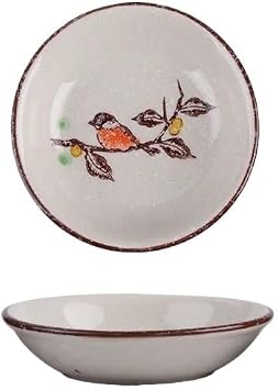 Plates for Kitchen Ceramic Seasoning Dish Chinese Porcelain Taste Dish Round Small Plate Dipping Saucer Dish Kitchen Tableware Plate for EatingB