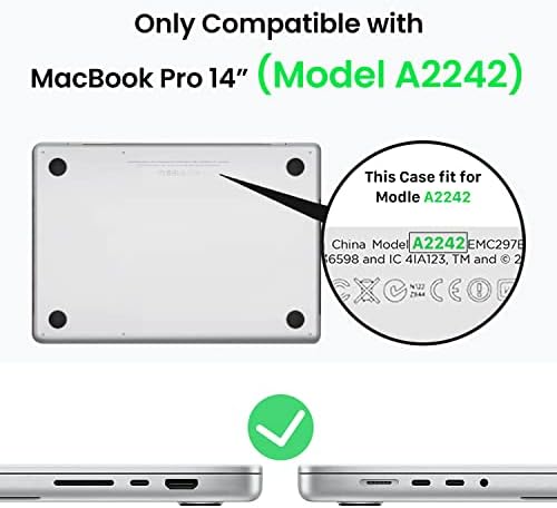 INVZ MacBook Pro 14 inch Case 2021 2022 Release A2442 M1 Pro / Max with One-Piece Molding Tech - Heavy Duty Hard Shell Protective Cover with TPU Bumper for MacBook Pro 14" Gray