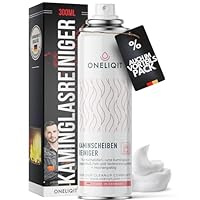 ONELIQIT® Kaminglasreiniger extra stark 300ml, Kaminscheibenreiniger mit Hochleistungs Aktivschaum Rezeptur für die effektive Beseitigung von hartnäckigen Verbrennungsrückständen