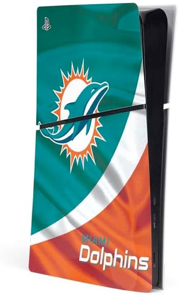 Skinit Decal Gaming Skin Compatible with PS5 Slim Digital Edition Console - Officially Licensed NFL Miami Dolphins Retro Logo Design
