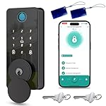 Keyless Entry Door Lock, Biquole Smart Lock with Keypad, Auto & One Touch Lock, Smart Locks for Front Door Easy Installation, App Control,Anti-Peeking Password, Fingerprint