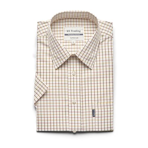 U.S Trading Kingsize Champion Country Style Short Sleeve Tattersall and Doncaster Shirt (UK, Alpha, 3XL, Regular, Regular, Tattersall Green)