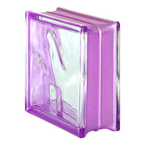 Bloque de vidrio Bormioli Rocco Pure Reflejos Amatista | cm 19x19x8 | Unidad de venta 1 caja de 6 pzas
