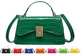 XMLiZhiGu Mini Purse for Women Small Top Handle Satchel Bright Dark Green