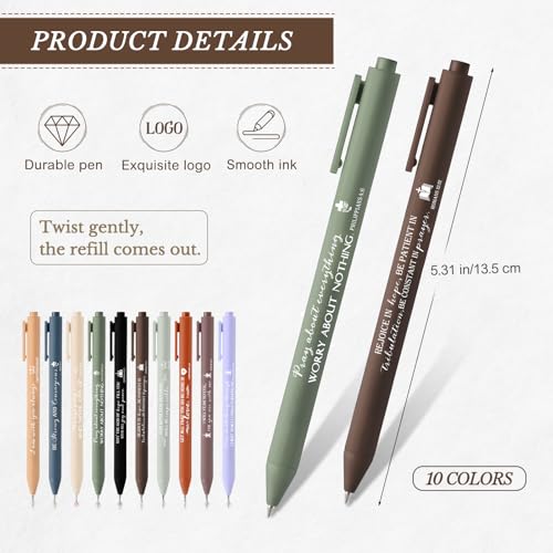 Fumete 60 Pcs First Communion Clergy Appreciation Christian Gifts Bulk 4.3 x 8.3 Inch Christian Prayer Journals Bible Verse Pens Religious Positive Notebooks Scripture Ballpoint Pens Teahcer Church by Fumete - Image 3