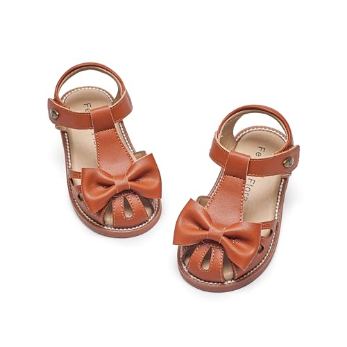 Image of Felix & Flora Toddler Girls Sandals Soft Rubber Princess Flat Shoes Flower Girl Shoes
