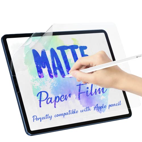 Image of 2 PACK Paper Screen Protector for iPad Pro 11 In (2022,2021,2020,2018) /iPad Air 5th (2022) /iPad Air 4th Gen (2020) 10.9 inch, Matte Anti Glare Blue Light Filter PET Feel Like Paper Screen Shield, Bubble Free HD Texture Film for Writing, Drawing and Taking Notes