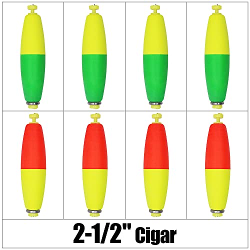 XFISHMAN Weighted-Bobbers-for-Fishing-Floats-Bouy Slip Bobber Fishing Corks Kit Crappie Bluegills Panfish Catfish Hand Made Foam Float 1 Inch 2 in 8-12 Pack by XFISHMAN - Used condition - Image 2