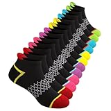 Comfoex 12 pares de calcetines deportivos de algodón con suela acolchada para niños grandes y pequeños, 4- 7 años