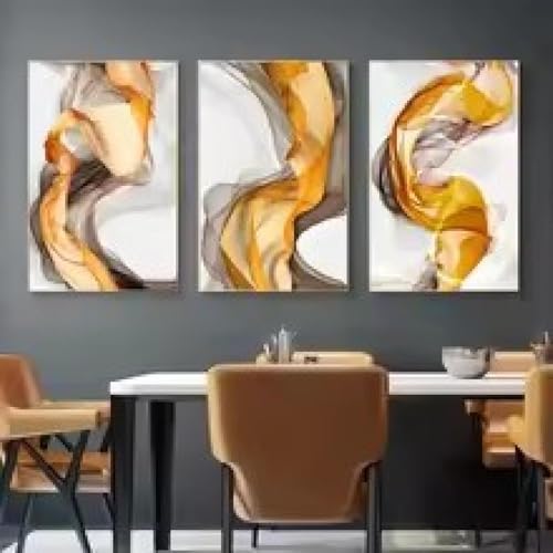 Décoration d'intérieur moderne avec ce triptyque d'art mural en soie vaporeuse - 2