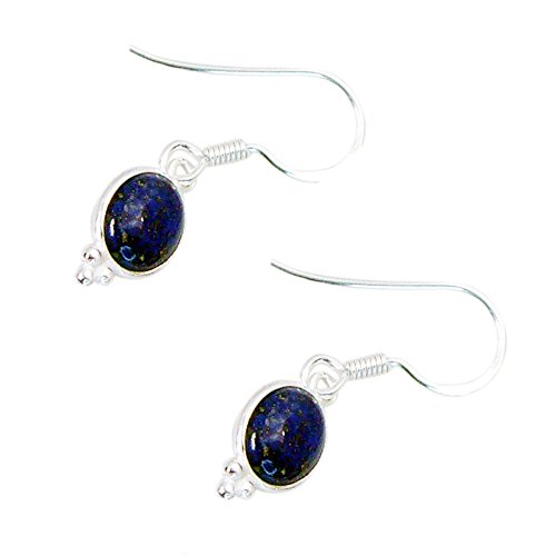 Pendientes de lapislázuli azul con gancho largo para lucir un estilo bohemio y sofisticado 4